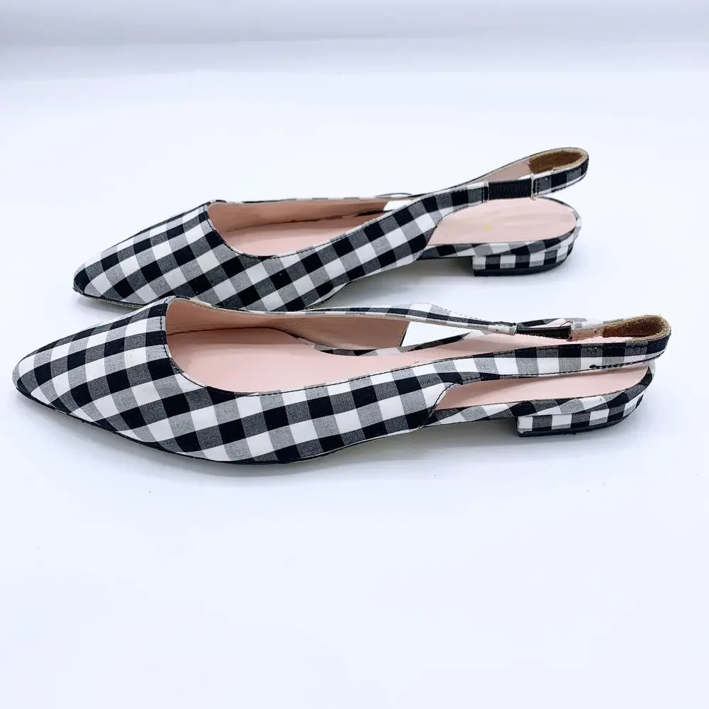 Kate Spade Monochrome Gingham Slingbacks